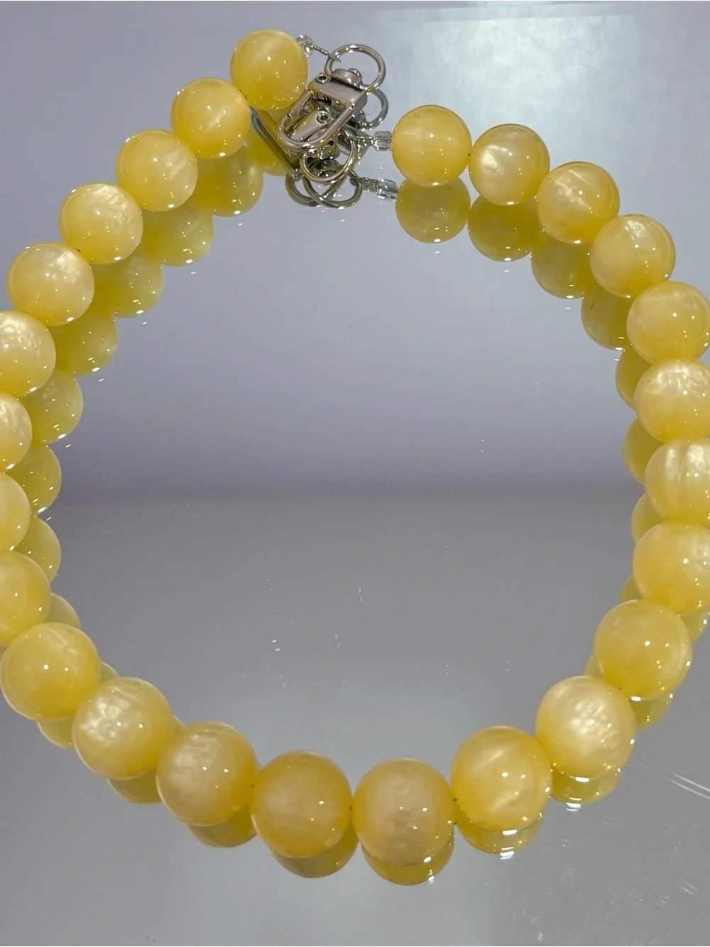 New Yellow Beaded Bag Chain 18 inches